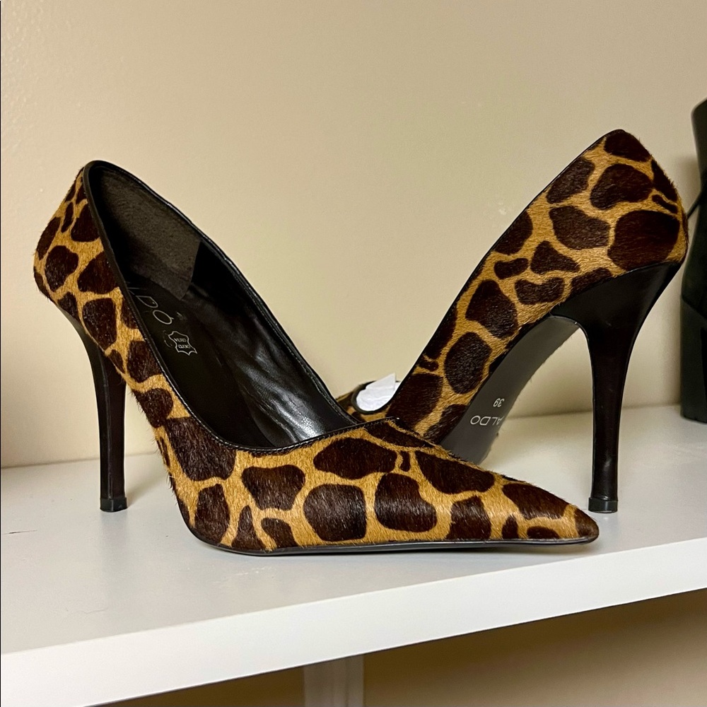 Animal Print (hair) leather heels from Aldo size 39